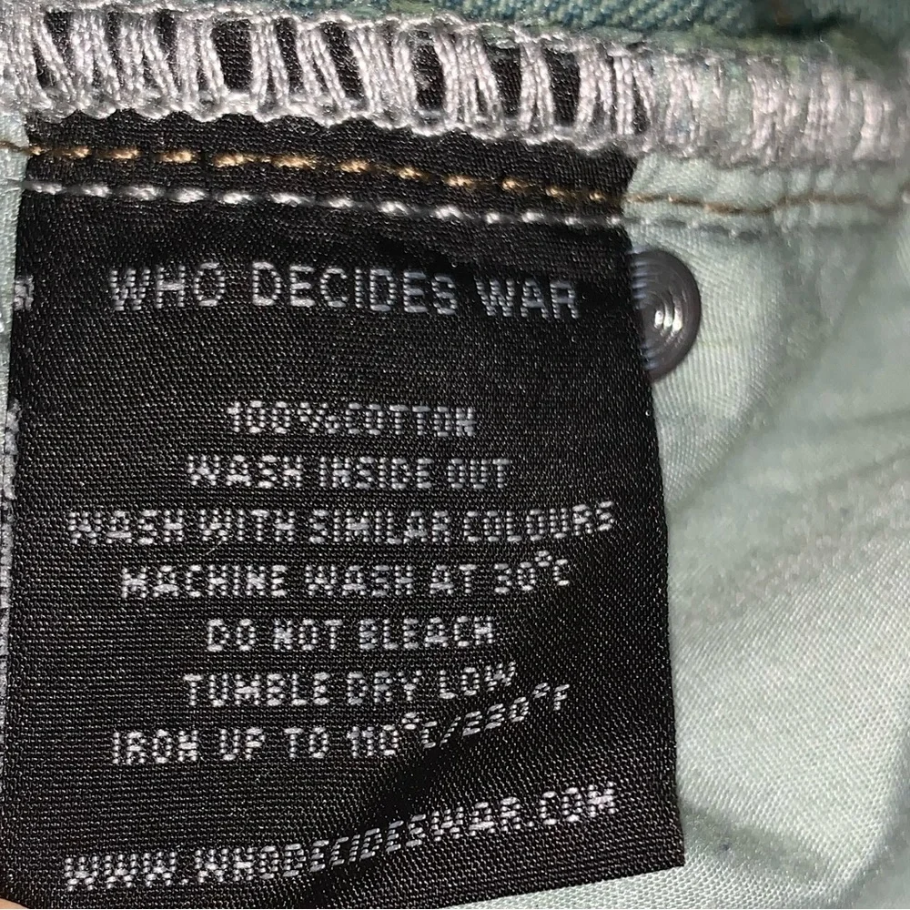 WHO DECIDES WAR PANTS GREEN SANDY WAR FUSION EMBROIDERED JEANS WAIST 28 MRDR BRA
